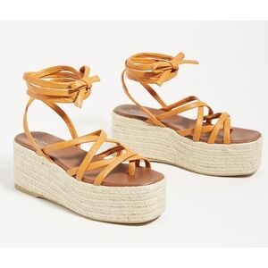 Alohas Paw Paw Espadrille Wedge Sandal Spritz Leather Platform Anthropologie